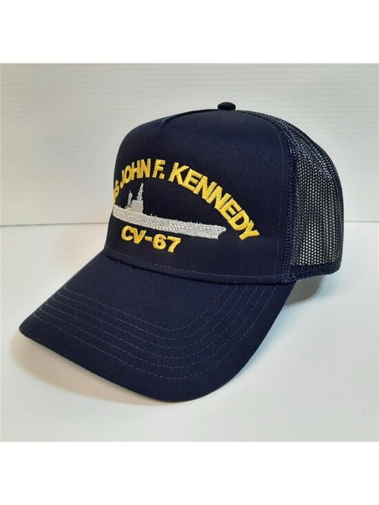 NWT USS John F Kennedy CV-67 Navy Hat Embroidered USA Shop Mesh Snapback Cap OS